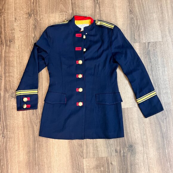 Vintage 1980s Lillie Rubin Military Navy Style Nautical Jacket with Gold Buttons - Picture 7 of 13
